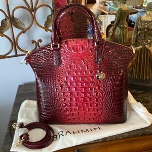 NWT BRAHMIN large Duxbury satchel Rose Ombré leather
